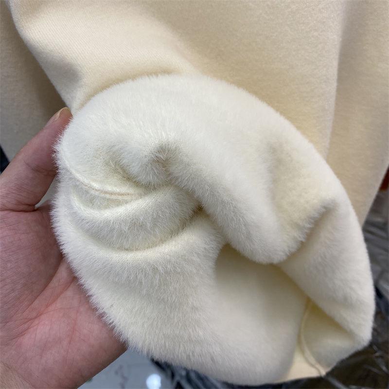 Корейские тонкие толстые вязаные пуловеры с полувысоким воротником, женские зимние бархатные теплые свитера, однотонные повседневные джемперы на флисовой подкладке