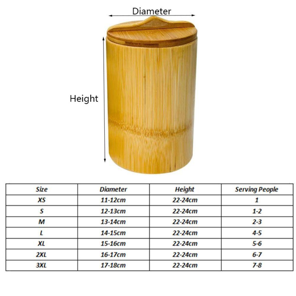 Reusable Bamboo Cooking Pot Natural Steaming Rice Container Bamboo Steamer Rice Bucket Commercial