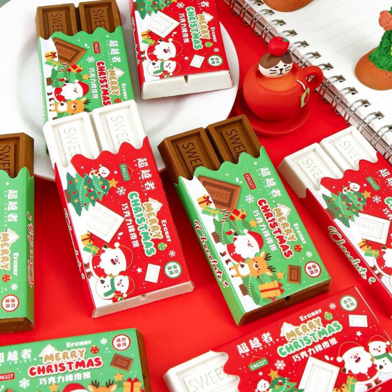 Kawaii Fashion Chocolate Eraser Student Канцелярские принадлежности Funny Drawing Eraser Creative Cute Rubber Школьные принадлежности Рождественские подарки