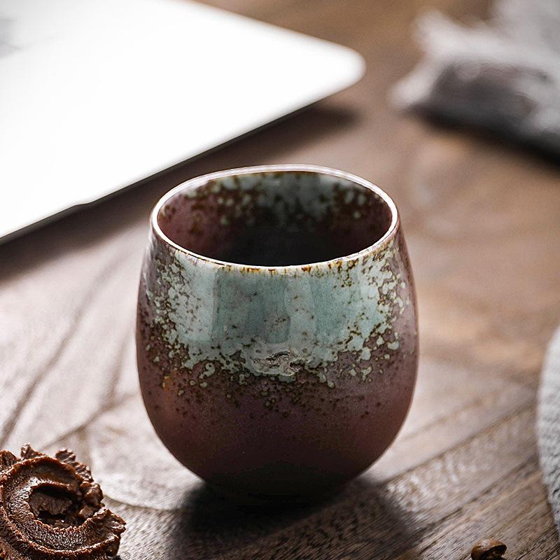 Грубая керамика в японском стиле, обожженная в печи, чашка для послеобеденного чая, кофейная чашка, винтажная имитация дров, чашка ручной работы, чайная чаша, кружка