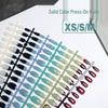 Solid Color Press-On Nail Tips: Black, Nude, Red, Green - Whitening Versatile Nail Art Patches, 30 Pieces