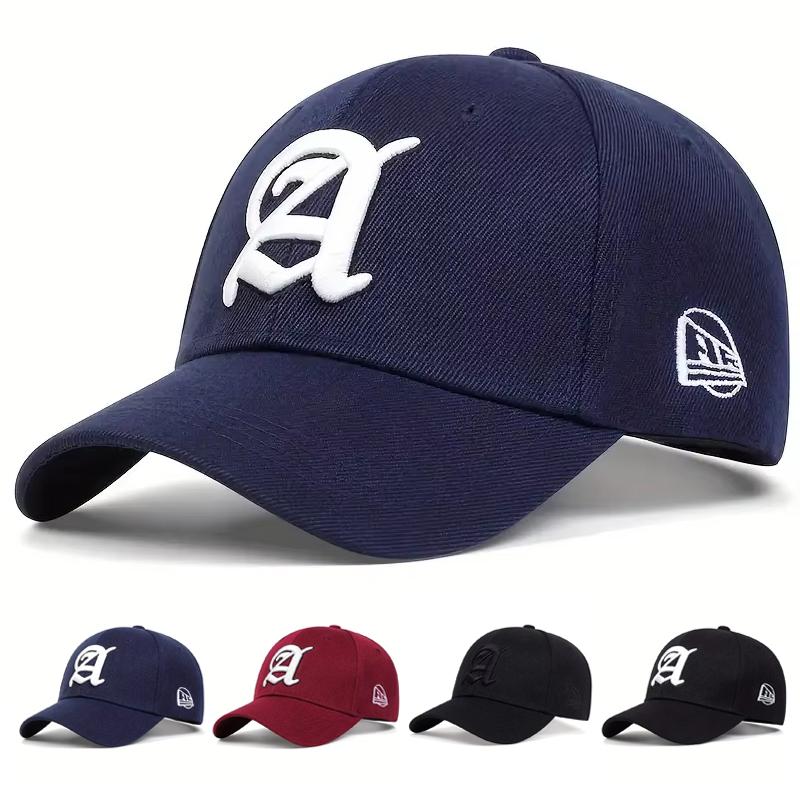 Унисекс бейсболки с вышивкой буквы A, весенне-осенняя уличная регулируемая повседневная шляпа, хип-хоп шляпа, солнцезащитная шляпа