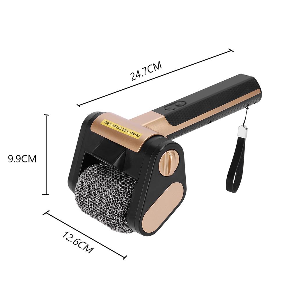 New Electric Roller Grill Brush w/ LED Light StainlessSteel Bristle-Free Cleaner Brush Repalceable Brush Head USB BBQ Clean Tool