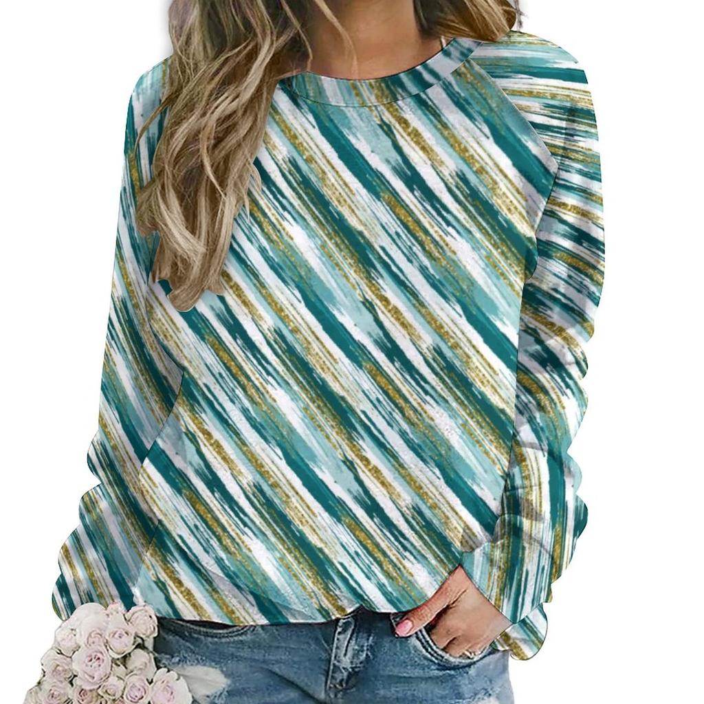 Женская толстовка с капюшоном с принтом в виде радужных полосок и круглым вырезом, с длинным рукавом, симпатичная повседневная толстовка с капюшоном, свободная, большого размера, модная толстовка с капюшоном