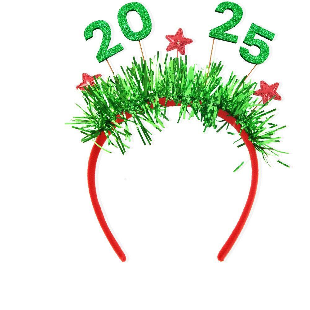 Головной убор с буквами, рождественский, пластиковый, новогодний, декоративный, головной убор 2025, повязка на голову для девочки