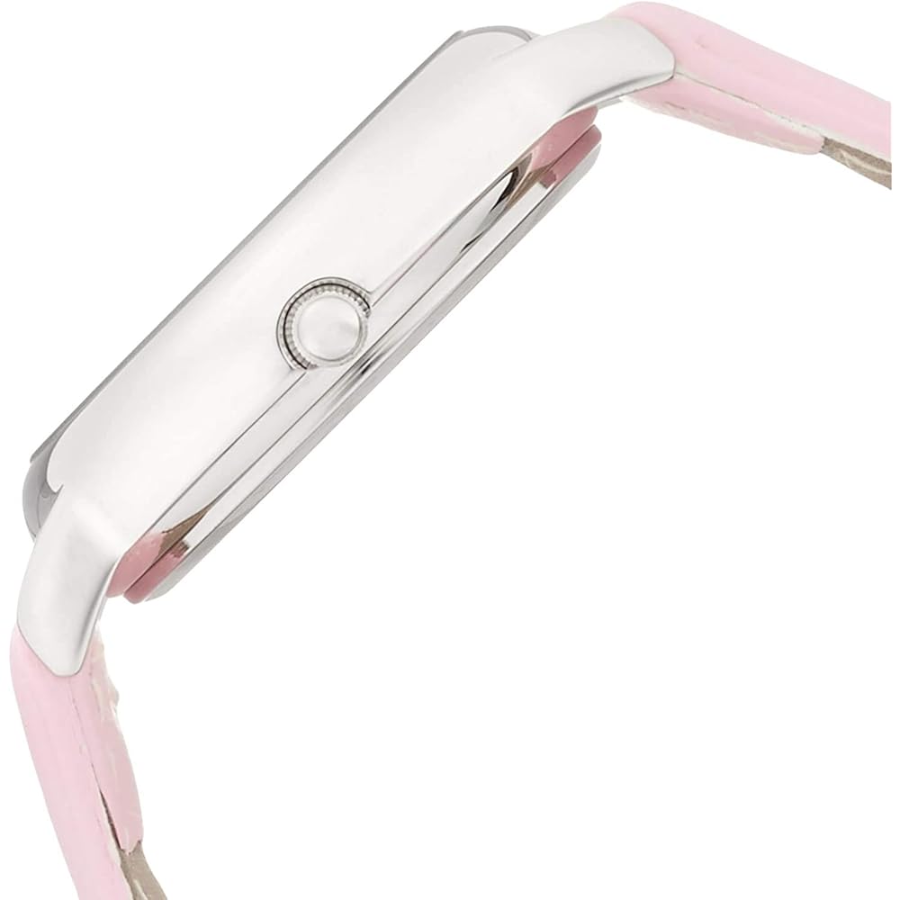 Q&Q Hello Kitty Solar Powered Watch Round Case Cute Design for Kids Faux Leather Strap