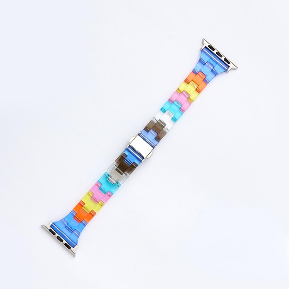 Resin Rainbow Transparent For Apple Watch Band 44mm 45mm 38 40mm 42 41mm 49mm 44 45 Strap Bracele iWatch Series 8 7 6 SE 5 4 3 2 Band