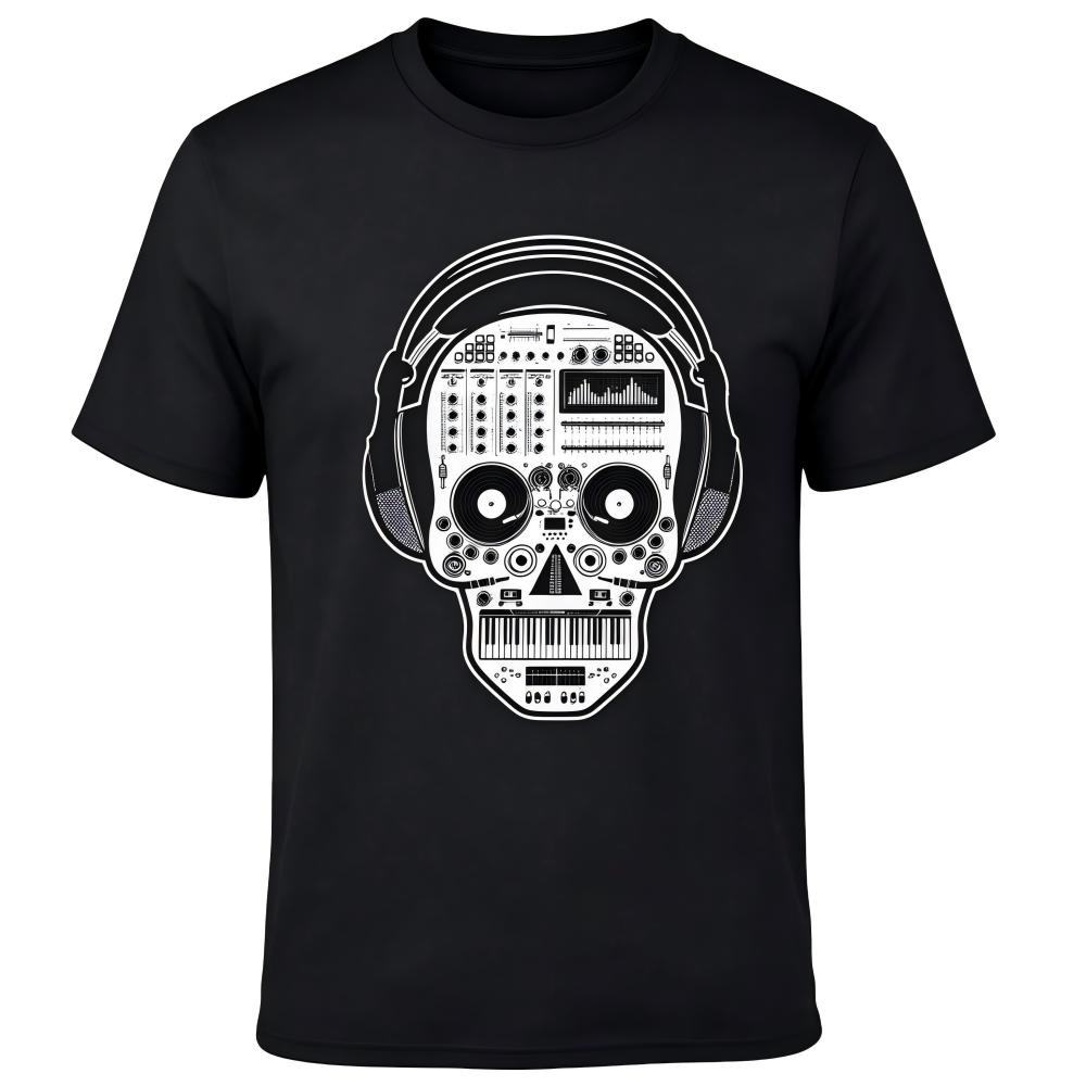 DJ Skull With Headphones Music Producer Graphic man's T-Shirt