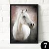 Скандинавская декоративная картина на холсте, вертикальные и горизонтальные прямоугольные постеры без рамки, животные, белые лошади, белый фон