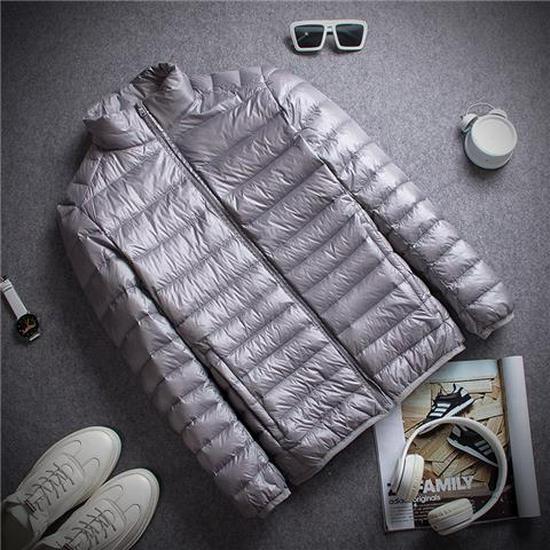 Мужская облегченная куртка-пуховик — распродажа на межсезонье, большой размер, модная и тонкая для зимы.