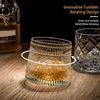 Rotating Whisky Glass, Whiskey/Scotch/Bourbon Crystal Tumbler, Crystal Glasses, Barware Tumbler, Old Fashion Cocktail/Whiskey