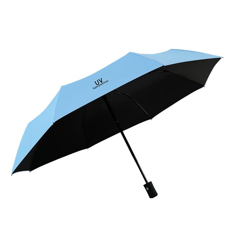 Fully Automatic UV Umbrella Threefold Sun Protection Umbrella Rain or Shine Umbrella Manual Folding Vinyl Sun Umbrella for Women