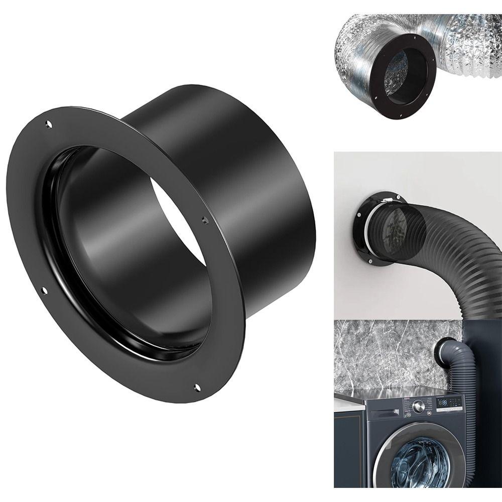 Round Wall Flange Connector Black Vent Pipe Adapter Exhaust Pipe Connector Ventilation Pipe