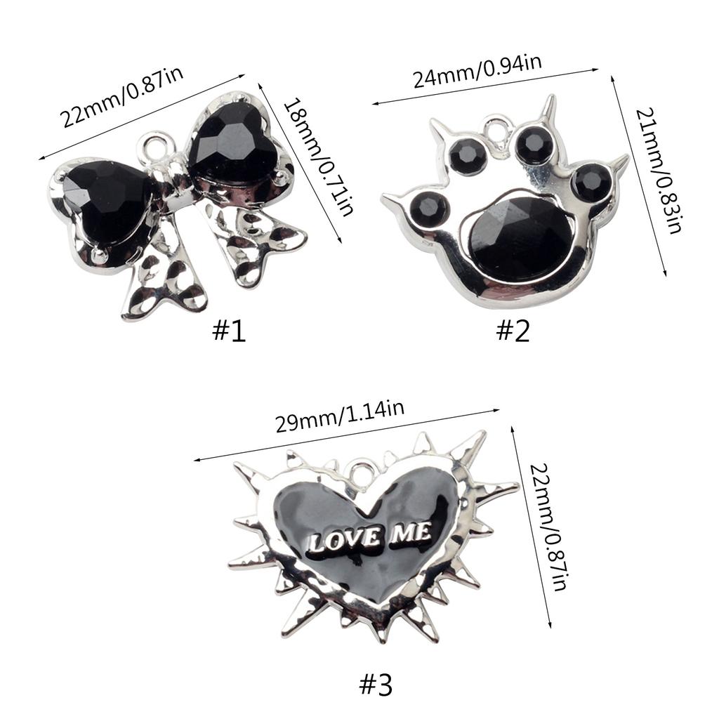 Tassels Charm Pendants with Hole Love Bowknot Cat Claw Heart Tags for DIY Keychain Earrings Necklace Jewelry Making