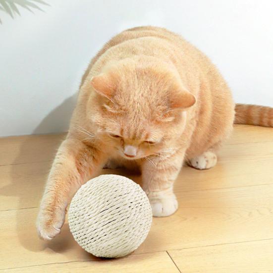 Мяч для кошек из сизаля интерактивный мяч для кошек игрушка-когтеточка из натурального сизаля