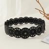 Y2k Disc PU Hollow Belt Zinc Zinc Alloy Concho Waistband Vintage Rivet Wide Belt  Women