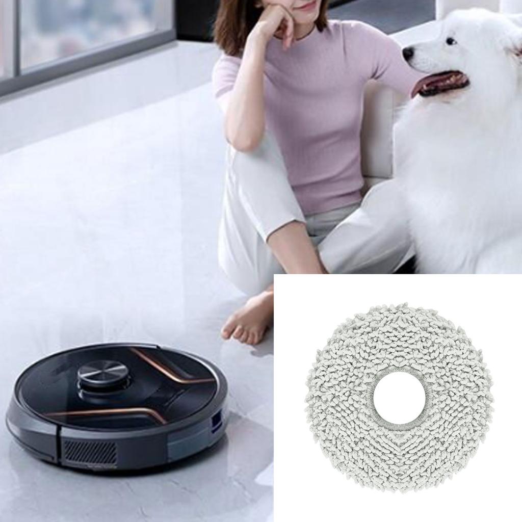 8 Pieces Microfiber Mop Pads Rags Vacuum Cleaners Accessories Sweeping Robot Spare Part Mop Cloths Microfiber Material
