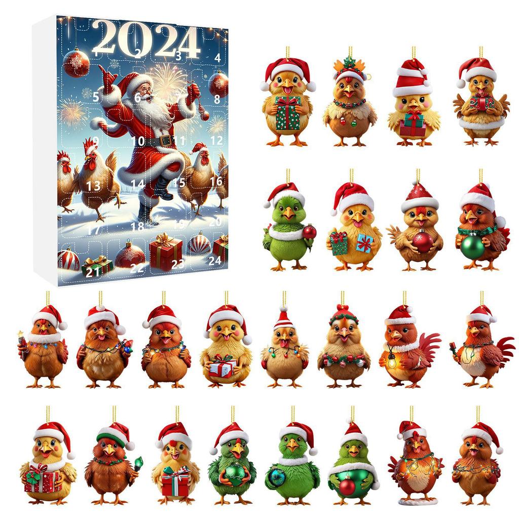 Home Decor 2024 Holiday Advent Calendar Advent Calendar Collectible 2D Funny Animal Set Commemorative Collectible Home Decor