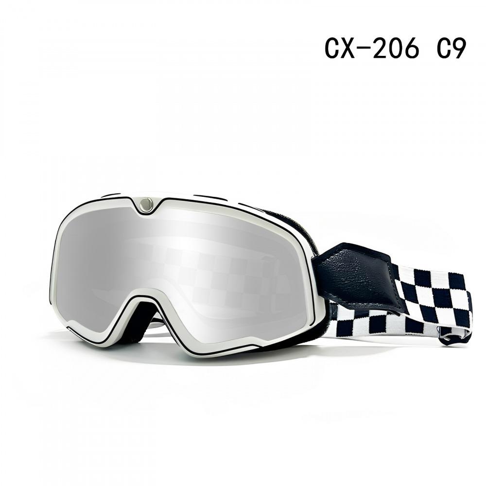 Retro Motorcycle Goggles, Men Women Off-Road Riding Glasses, Windproof Dustproof Moto Sunglasses, Helmet Compatible Protective Eyewear