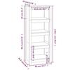 VidaXL Bookcase Black 50x35x125.5 Cm Solid Pine Wood 821713