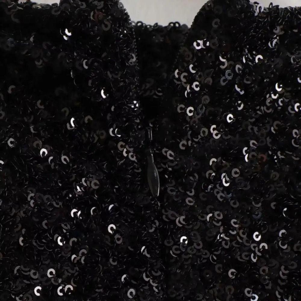 Round Neck Holiday Party Dress Fly Sleeve Silm Evening Dress Shining Sequin Mini Dress Ladies/Girl