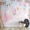 3D мультяшная фреска воздушный шар розовые облака цветы обои для детей девочек спальня гостиная фон настенные фрески