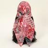Spring and Autumn Women's Cashew Print Square Scarf Fashion Commuting Versatile Headscarf Stained Rose Square Scarf