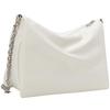 Calvin Klein Minimalist Metal Letter Zipper Chain Synthetic Material Shoulder Bag Small Square Crossbody Bag Medium Women Bags Ivory DH3575-115
