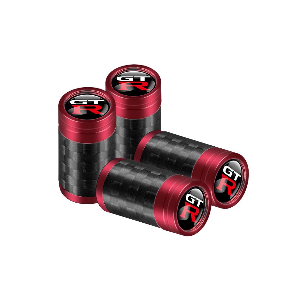ARE4 4Pcs Car Metal Carbon Fiber Wheel Tire Valve Tyre Dust Caps Badge For Nissan GTR Nismo X-trail Qashqai Leaf Note Juke Sentra