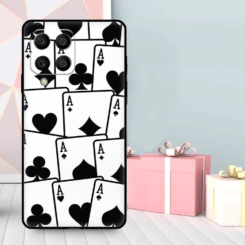 КАЗИНО ИГРАЛЬНЫЕ КАРТЫ Чехол Для Samsung Galaxy M56 M52 M32 M53 M16 M11 M21 M31 M35 M12 M13 M14 M15 M36 M55 M34 M54
