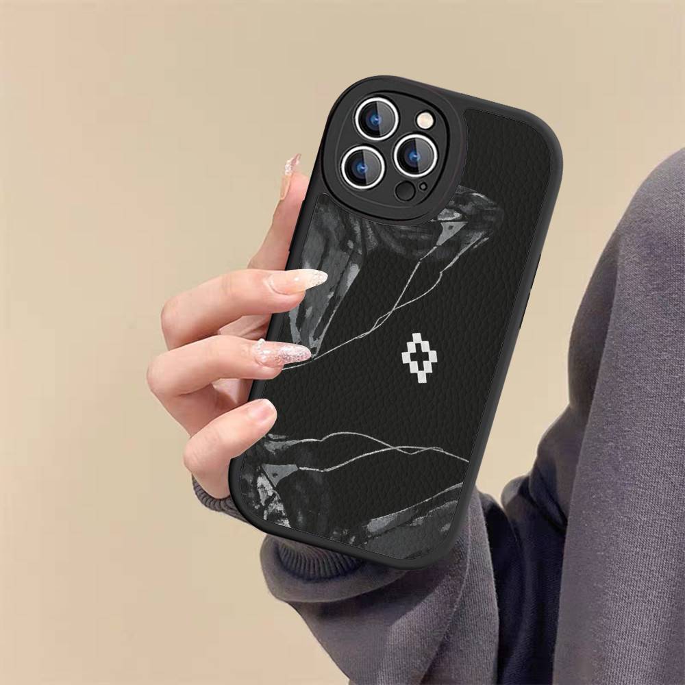 Чехол для телефона M-MARCELO B-BURLON для IPhone 16 15 14 13 12 11 Pro Max Plus Кожаный Мягкий Чехол