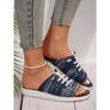 Fashion Stylish Washed Denim Mule Shoes Woman Casual Open Toe Sneaker Sandals Ladies Brand Design Summer Sporty Canvas Slide Slippers