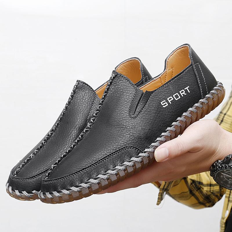 Мужские мокасины коричневые походные туфли мокасины без застежек обувь для вождения повседневная кожаная обувь ручной работы для активного отдыха черные широкие туфли для отца