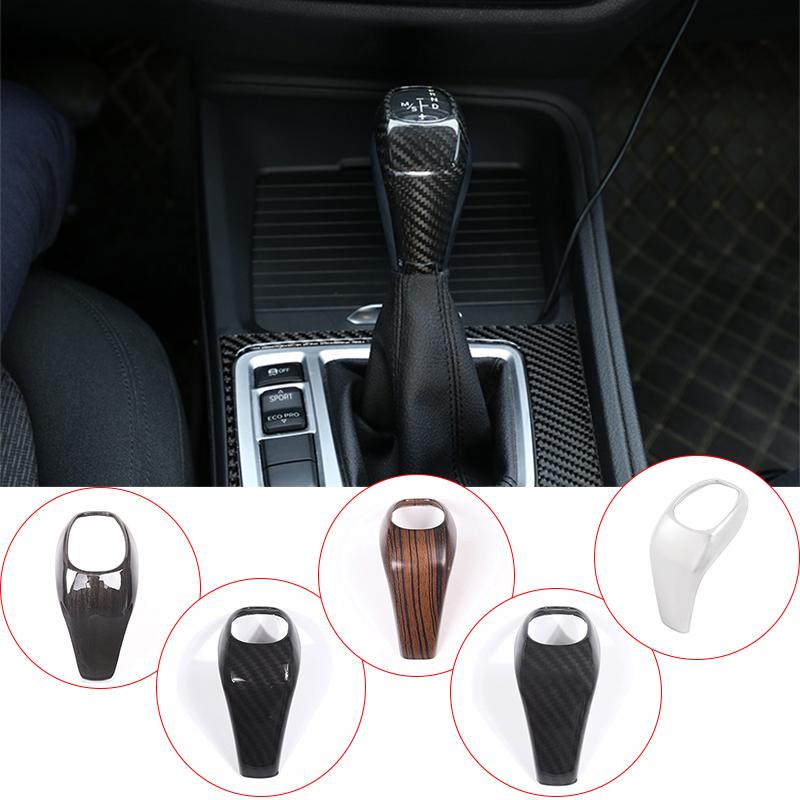 For BMW 1Series 2 Series X1 F46 F48 F52 2015- Carbon Fiber Color ABS Gear Shift Knob Head Cover Trim Car