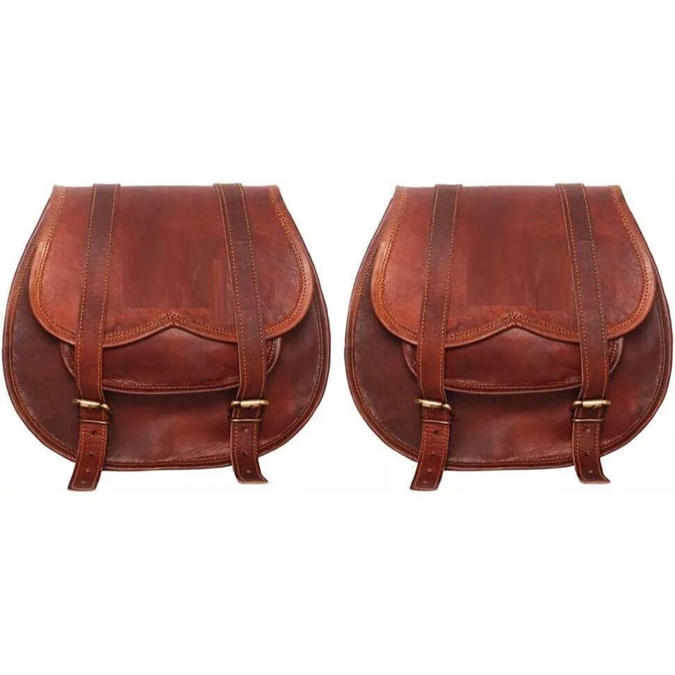 Большие седельные сумки для мотоциклов Коричневая кожаная сумка Две седельные сумки 2 сумки