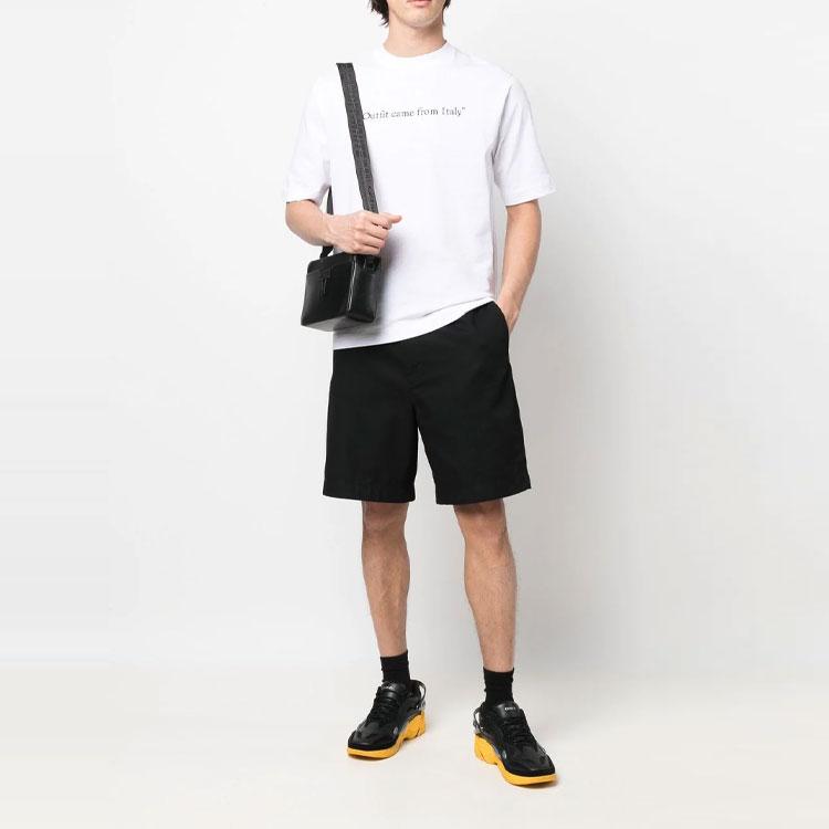 Off-White Футболка для скейтбординга из Италии, белые/черные мужские топы OMAA119S22JER0020110