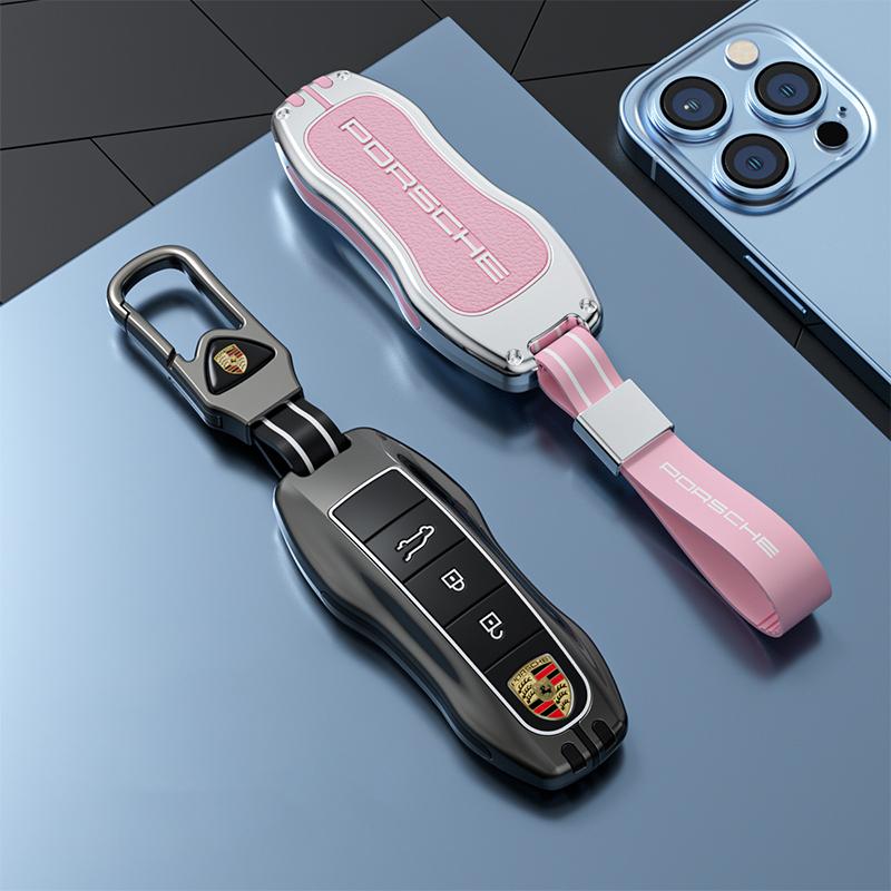ACDOH1 Zinc Alloy Car Key Case Cover Protector Shell for Porsche 911 718 Panamera Macan Cayenne Boxster Cayman Smart Remote Accessories