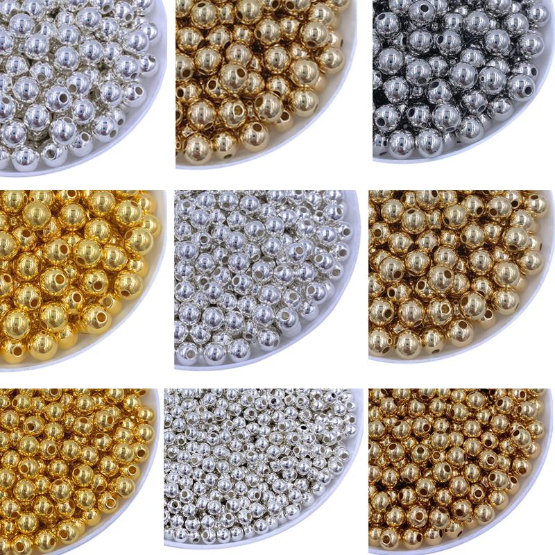 Главная Товары для вечеринок Для браслетов Ожерелье Золотые серебряные сплавы Глянцевые бусины Новые ретро 4/6/8/10 мм Изготовление аксессуаров Металлические разделительные бусины Креативные