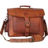 Men's New Real Goat Leather Vintage Messenger Shoulder Laptop Bag Briefcase