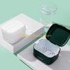 F26C Denture Bath Box Case Dental False Teeth Storage Box with Hanging-Net Container Braces Denture Teeth Care Tool