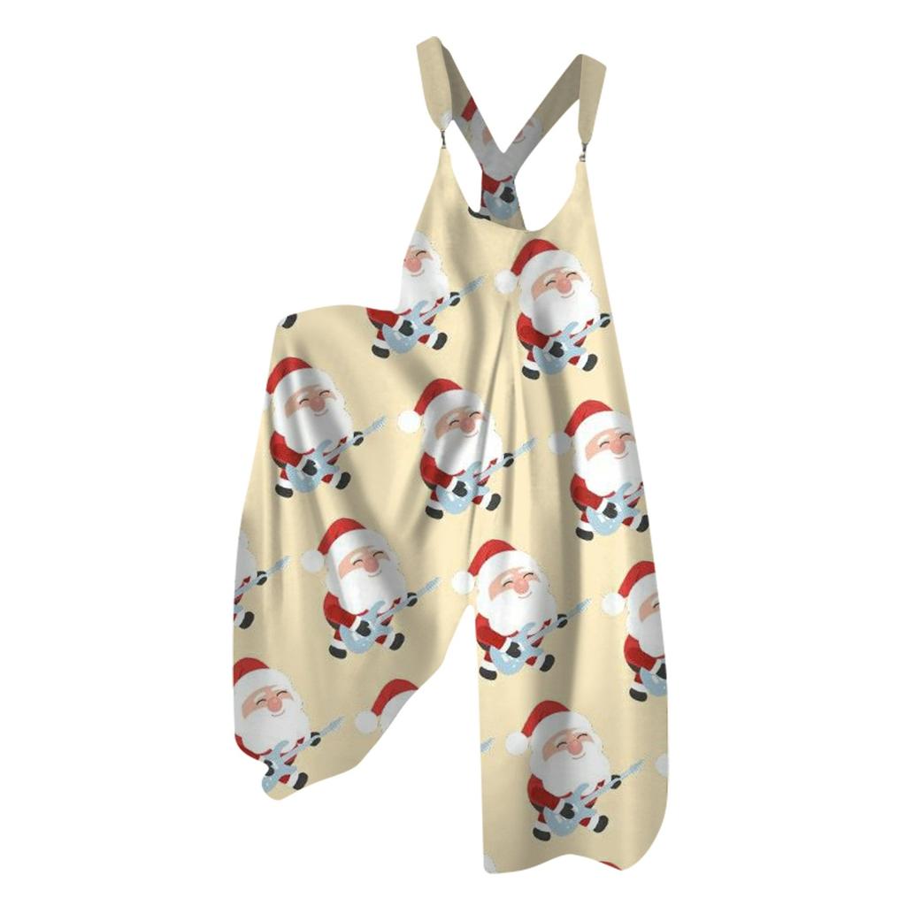 Женский летний комбинезон с рождественским принтом в винтажном стиле (Нерегулируемые ремни)