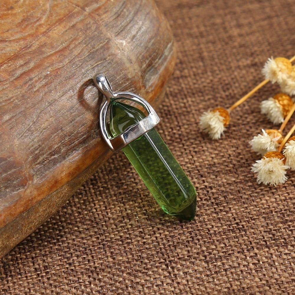 Аксессуары для ожерелий Подвески с шестиугольными точками Подвеска с разноцветными кристаллами Подвеска в виде шестиугольной колонны