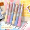6pcs/set Cute Aesthetic Gel Pen for Kids Fashion Lovely Floral Butterfly Series Stationery Gel Pen 0.5mm Black Ink Writing Pen