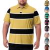 Men's Big Size Plaid Print Golf Shirt Breathable Short Sleeve Polo Shirt Suitable for Casual Workwear Tops