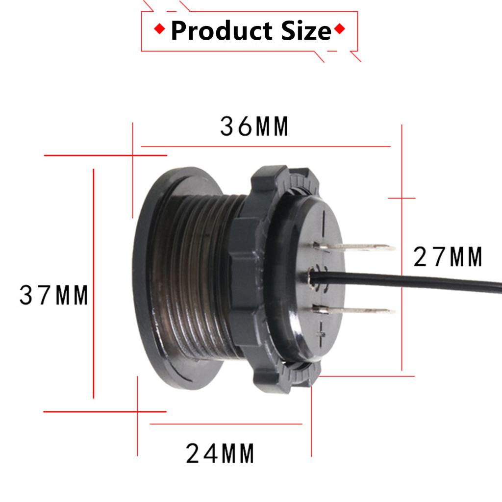 2-в-1 12-24 В автомобильный круглый температурный вольтметр, автоматический дисплей для проверки напряжения, цифровое измерение для автомобиля, мотоцикла, лодки, яхты, вольтметр