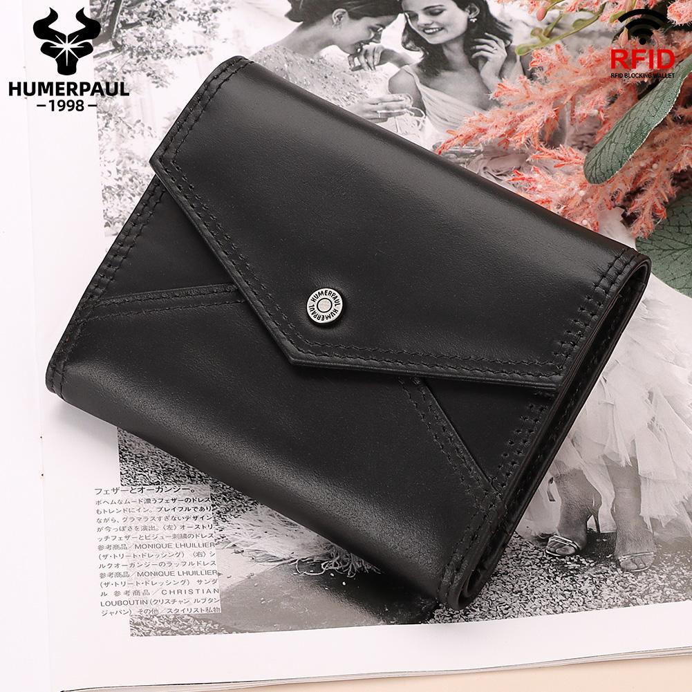 Humerpaul Женский кошелек из натуральной кожи с RFID-размахом и слотом для нескольких карт, тонкий держатель для карт