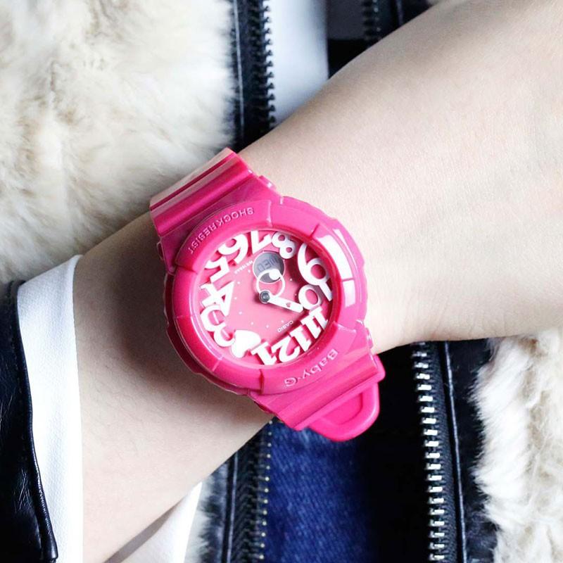 Casio BABY-G тематическая серия 100 метров водонепроницаемость кварцевый механизм полимерный ремешок Японские и корейские часы женские часы розовый циферблат BGA-130-4B