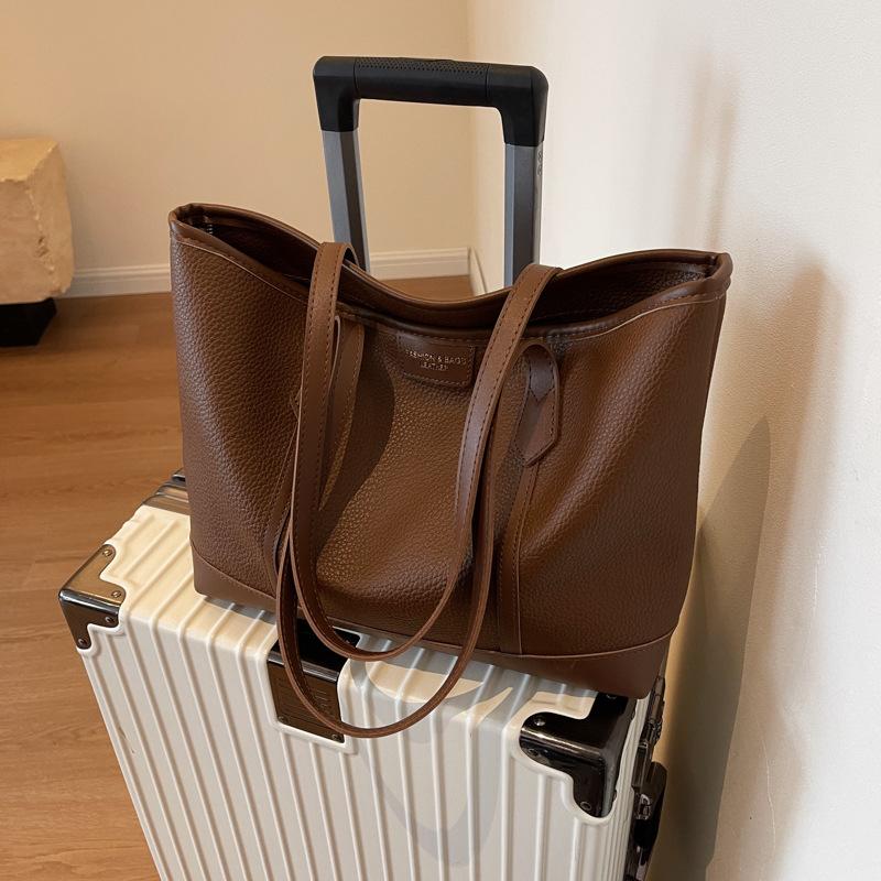 Премиальная сумка-тоут для поездок на работу, женская сумка через плечо, большая вместимость, 2024, новая модная ретро-универсальная осенняя женская сумка