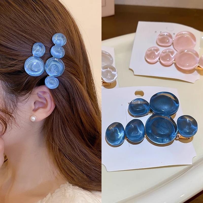2 шт./лот, прозрачные заколки из кожи аллигатора, заколки для волос с пузырьками, красивые головные уборы, корейские аксессуары для волос для мамы и дочки, белые