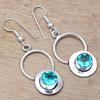 Chrome Diopside Gemstone Handmade Silver Jewelry Earrings 1.75''
